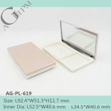 Charmante & elegante rechteckige kompakte Pulver Fall mit Spiegel AG-PL-619, AGPM Kosmetikverpackungen, benutzerdefinierte Farben/Logo